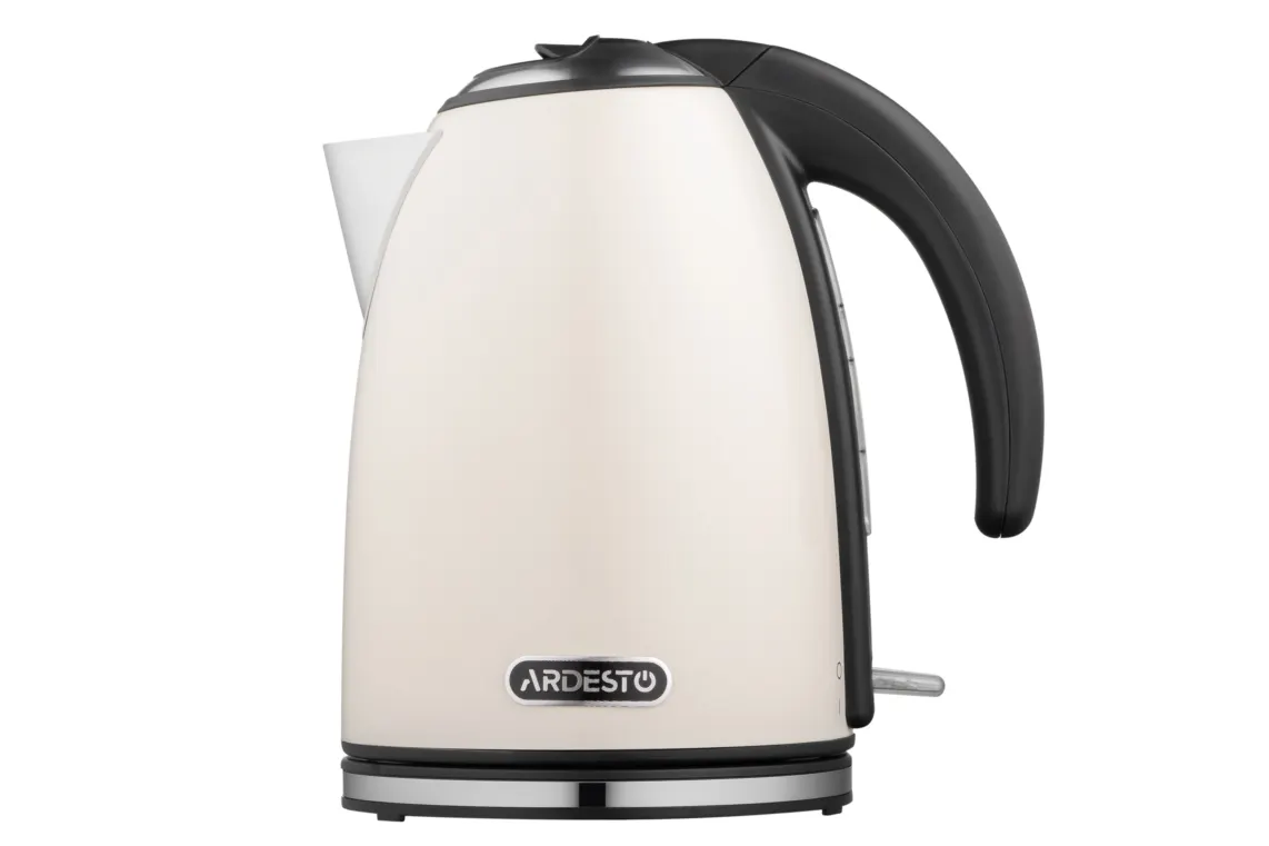 ელექტრო ჩაიდანი Ardesto Electric kettle EKL-F340BG, 1,7L, metal, gloss, STRIX, beige