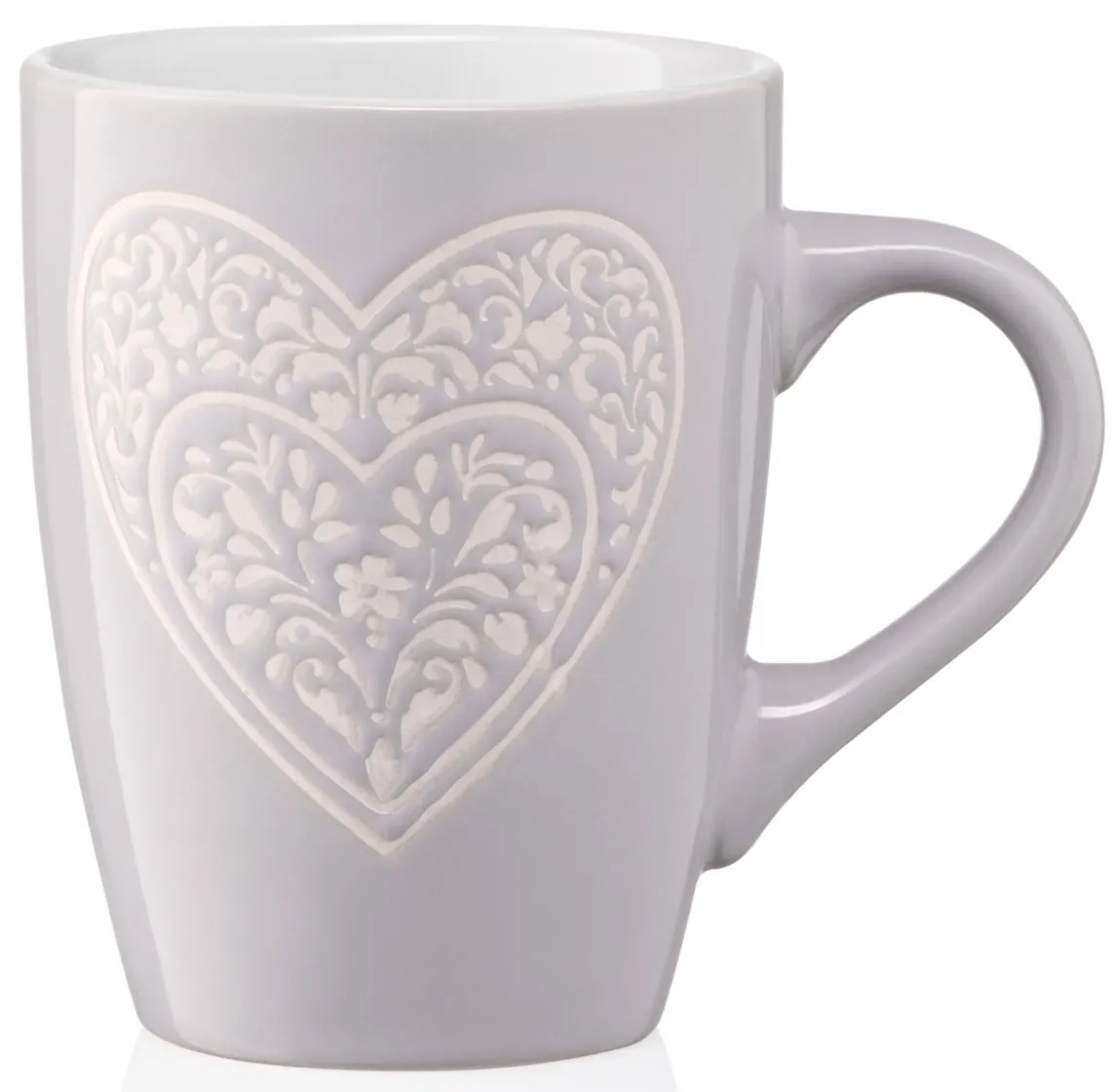 კათხა Mug ARDESTO Heart, 330ml, ceramics, gray