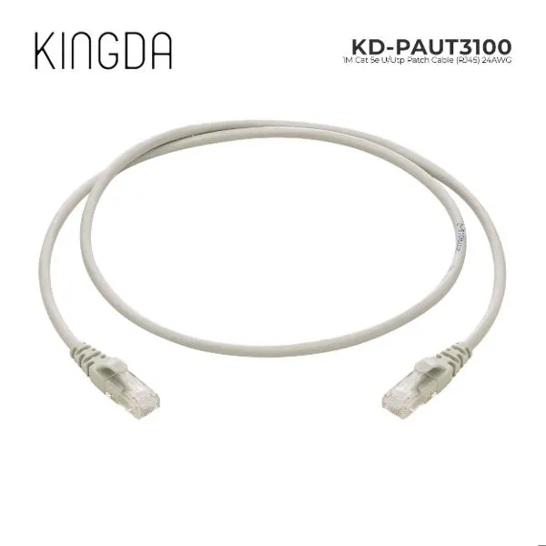 პაჩკორდი KD-PAUT3100, Kingda cat 5e U/Utp Patch Cable (RJ45),24AWG,CCA,1m,grey