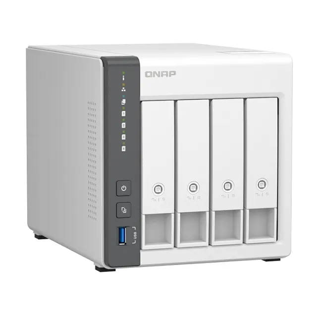 4-bay ARM 4C 2.0GHz ; 4 x SATA 6Gb/s 3.5"/2.5"; 4GB RAM on-board; 1 x GbE; 1 x 2.5GbE ; 1 x USB3.2 Gen1 and 2 x USB2.0