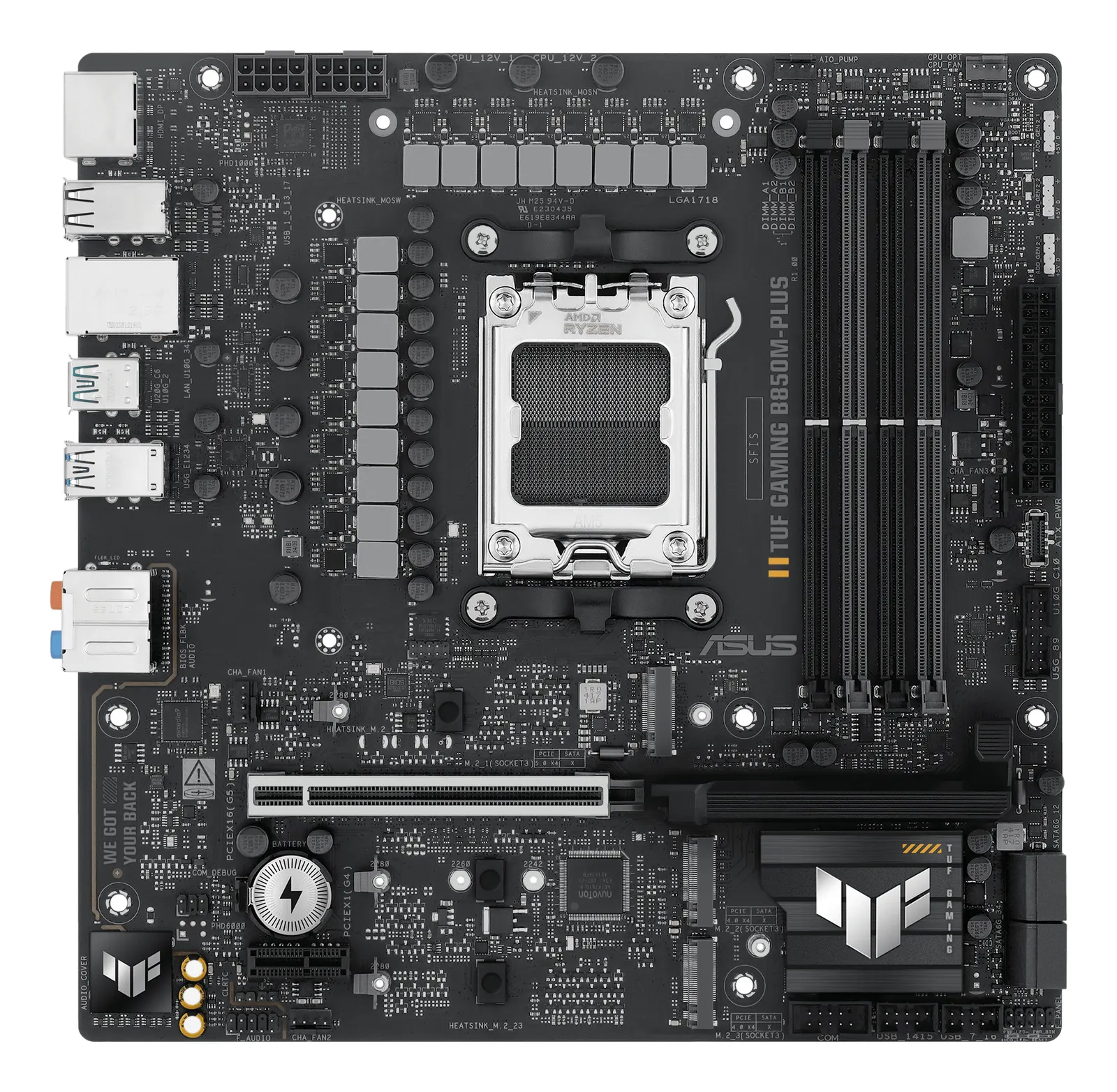 ASUS Motherboard TUF GAMING B850M-PLUS sAM5 B850 4xDDR5 M.2 HDMI DP mATX