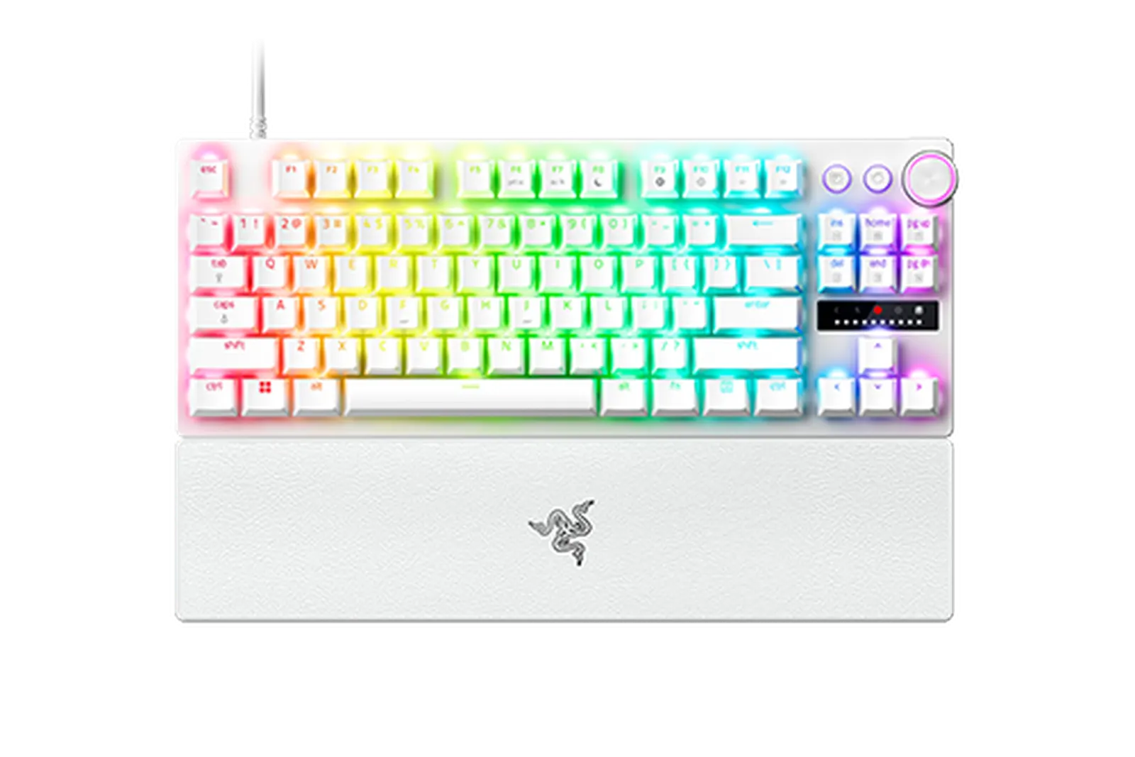 კლავიატურა Razer Keyboard mechanical Huntsman V3 Pro TKL, 84key, Analog Optical Switches, USB-A, EN, white