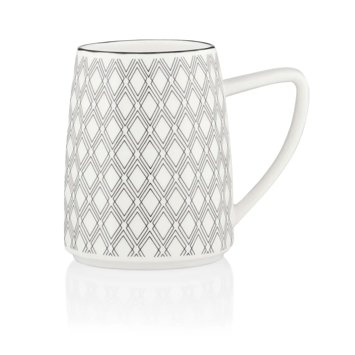 კათხა Mug ARDESTO Lamberto, 360ml, porcelain, white-gray
