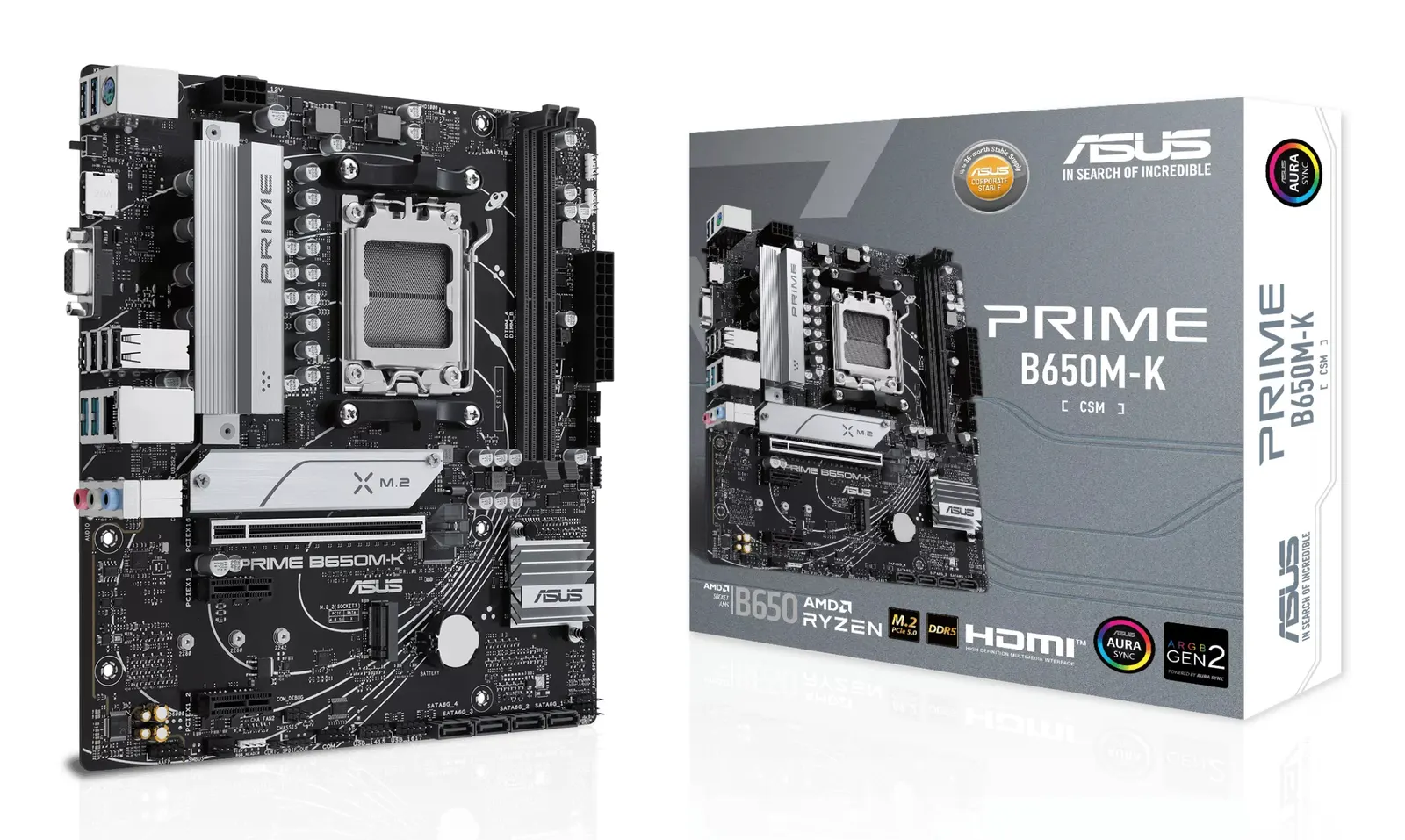 დედაპლატა ASUS Motherboard PRIME B650M-K sAM5 B650 2xDDR5 M.2 HDMI D-Sub mATX