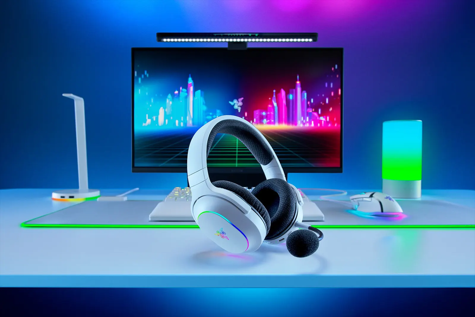 ყურსასმენი Razer Gaming Headset Barracuda X Chroma, BT/WL, RGB, white