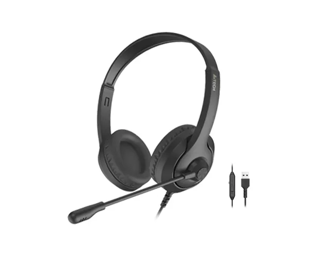 ყურსასმენი A4tech FH100U USB Stereo Headset With Mic Stone Black