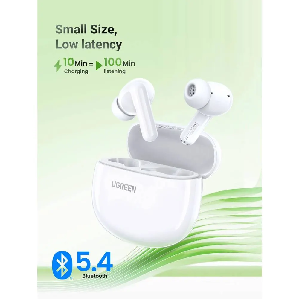 Headphones UGREEN WS207 (45110) HiTune P3, Earbuds, Wireless, Bluetooth, IPX5, White