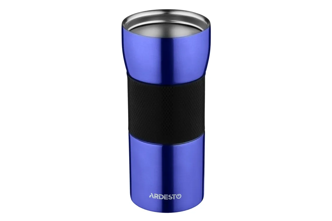 თერმოჭიქა ARDESTO Travel mug Easy travel 450 ml, blue,silocone, s/s