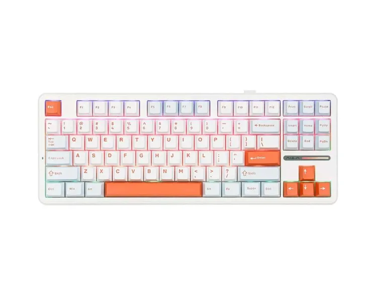 AULA F87 RGB Mechanical Gaming Keyboard Sunset Coast Blue/White/Orange (Smart Axis V3)