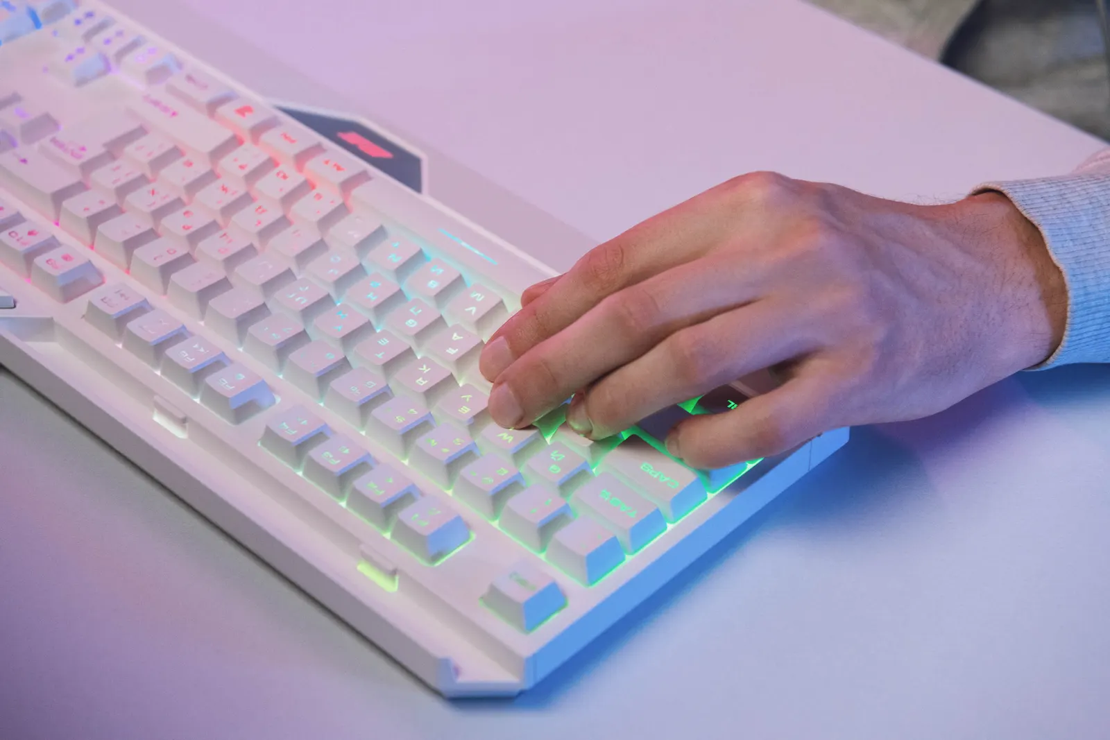 2E GAMING Membrane keyboard KG315 110key, USB-A, EN/UA, RGB, white