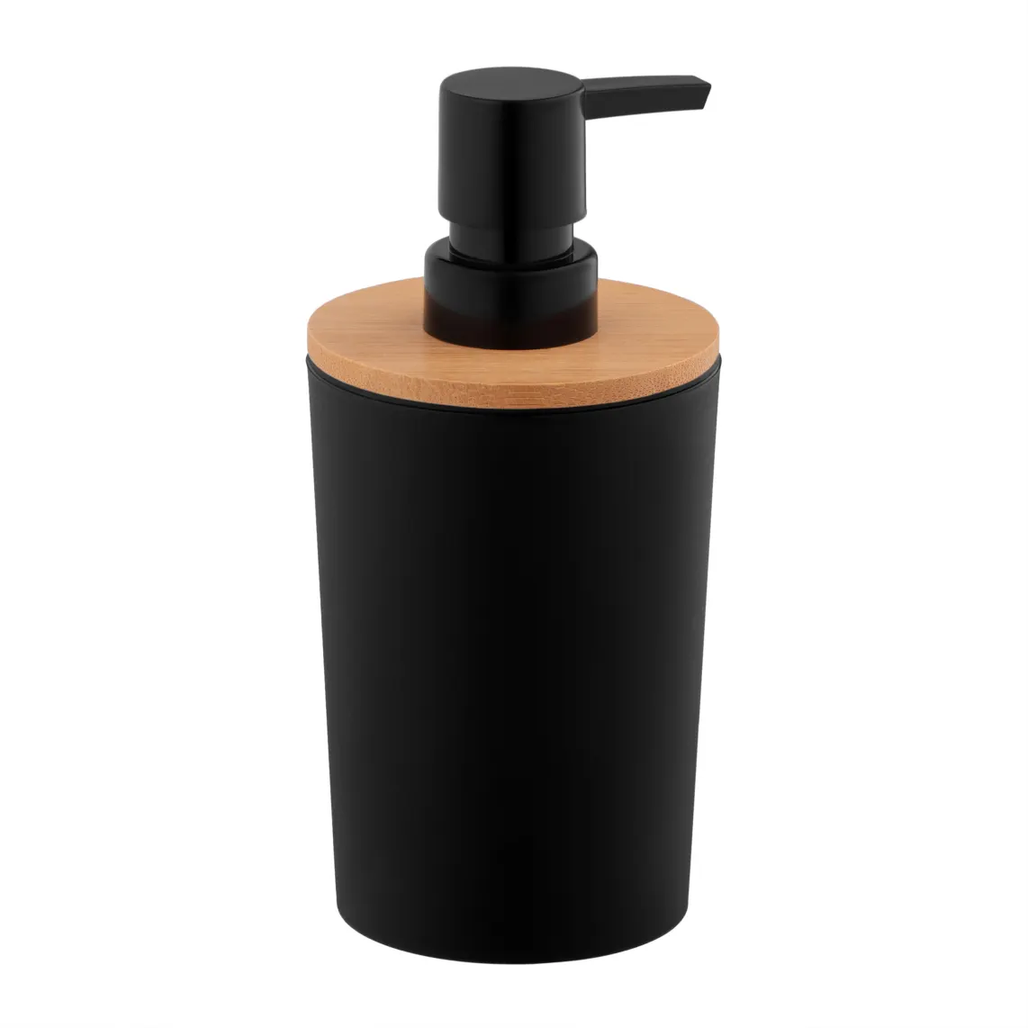 საპნის დისპენსერი Ardesto Soap dispenser Minimalism 380ml, polypropylene, bamboo, black
