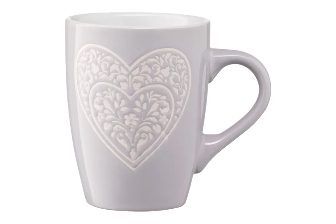 კათხა Mug ARDESTO Heart, 330ml, ceramics, gray