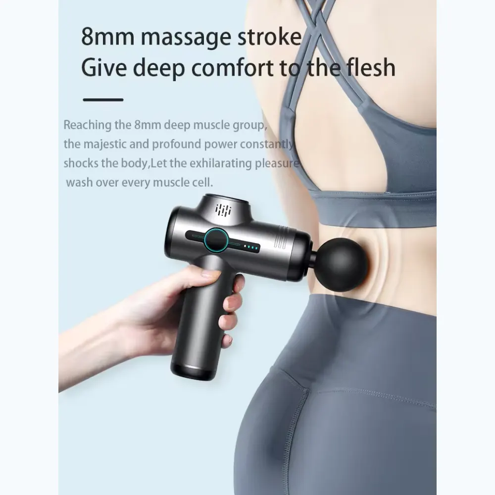 ელექტრო მასაჟორი ALLX AXM-324G, 18W, 3200Rpm, Mini Massage Gun, Gray
