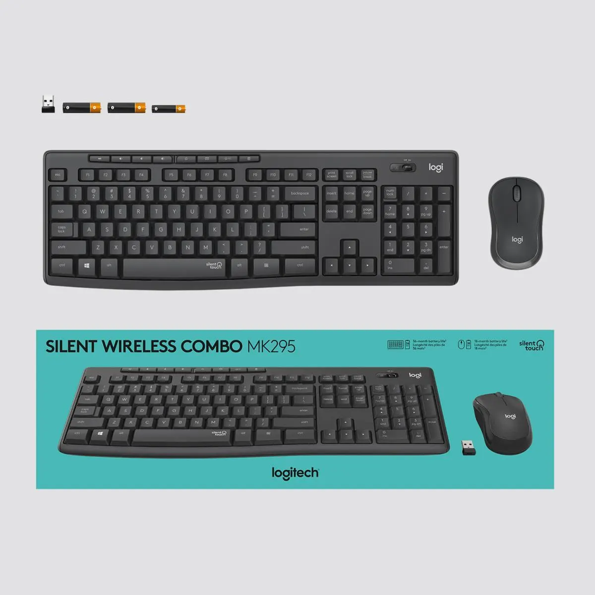 logitech, MK295, Keyboard + Mouse (EN) (Combo) Black