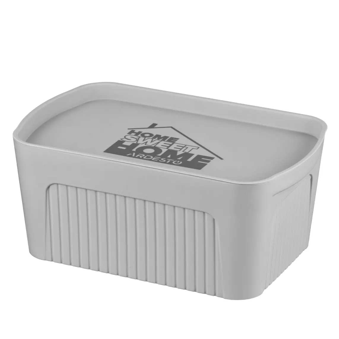 Ardesto Storage box with lid 32x21.5x14cm, 6l, plastic PP, grey