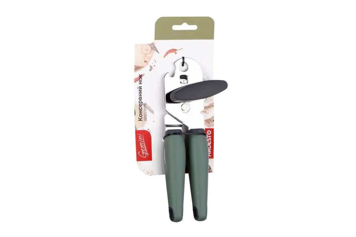 ARDESTO Can opener Gemini, gray/green, iron, pp with soft touch