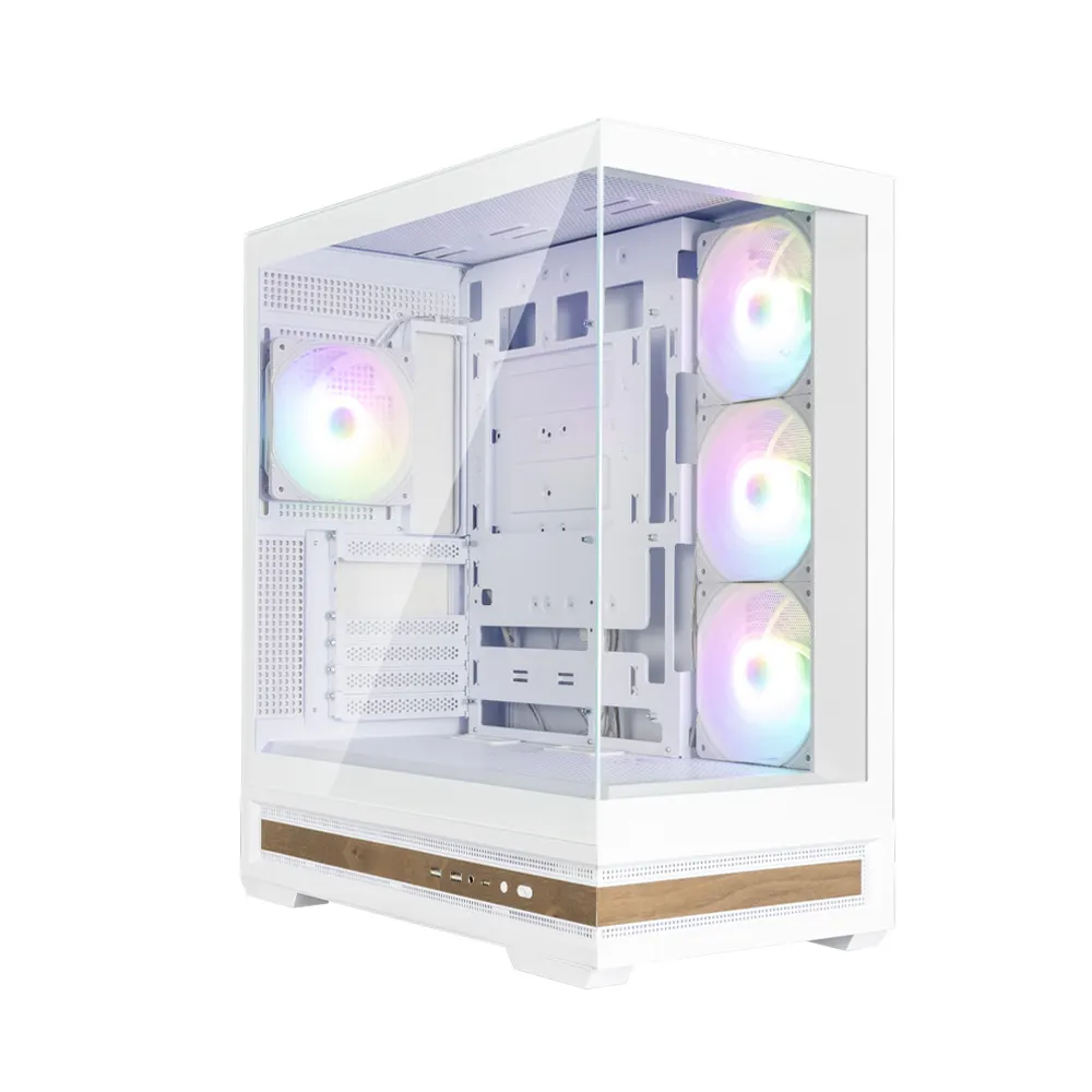 ქეისი Zalman PC case P40 NAMU without PSU, 2xUSB3.0, 1x Type C, 3x120mm ARGB Reverse, 1x120mm ARGB, VGA 420mm, LCS ready, TG Side/Front Panel, ATX, white