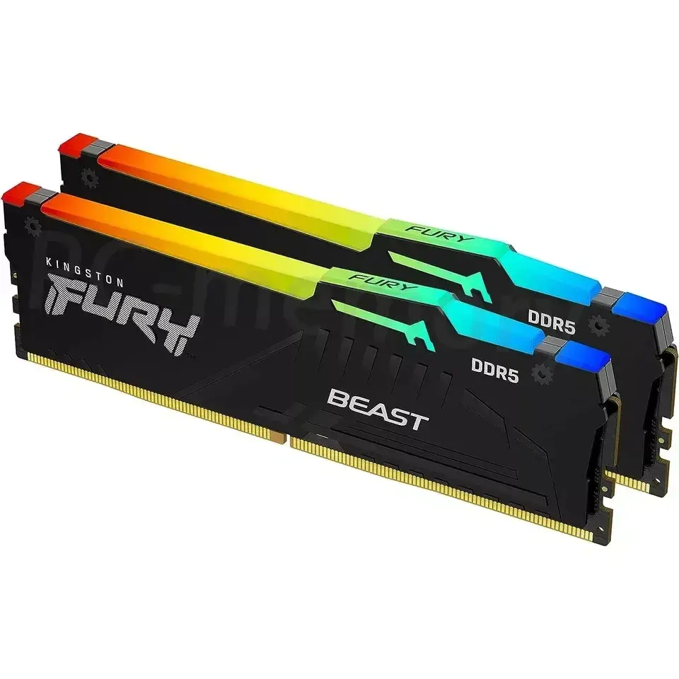ოპერატიული მეხსიერება Kingston, FURY Beast (RGB) 64GB (32GB x 2 pcs) DDR5 6000MHz L36 DIMM.