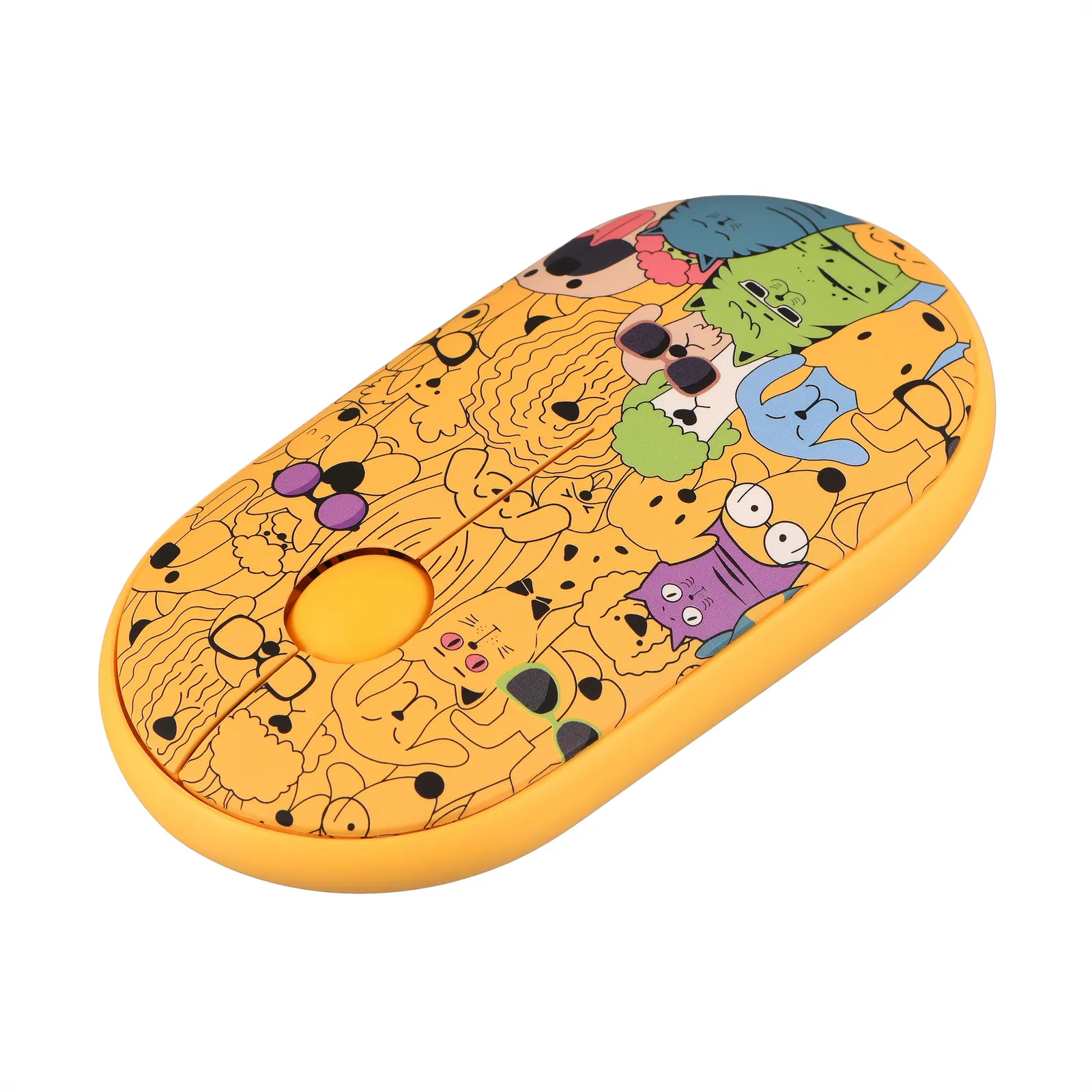 მაუსი 2E Mouse MF300 PETS:CATS&DOGS Silent WL BT, Yellow