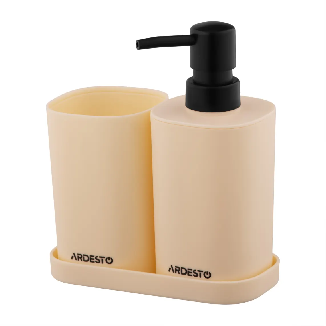 ARDESTO Bathroom set Vigor 380ml, 3 items, polypropylene, beige
