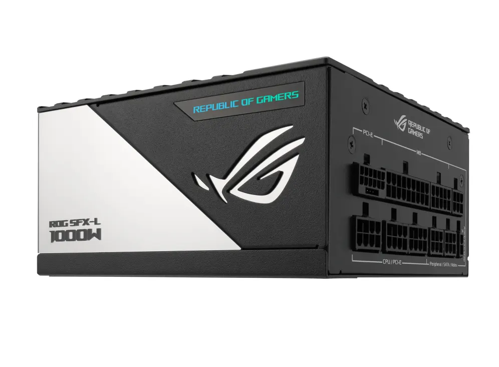 კვების ბლოკი ASUS ROG LOKI (1000W), >90%, 80+ Platinum, 135mm, 1xMB 24pin(20+4), 2xCPU 8pin(4+4), 4xMolex, 6xSATA, 3xPCIe 8pin(6+2), 1xPCIe GEN5, Fully Modular, SFX-L, ROG-LOKI-1000P-SFX-LGAMING