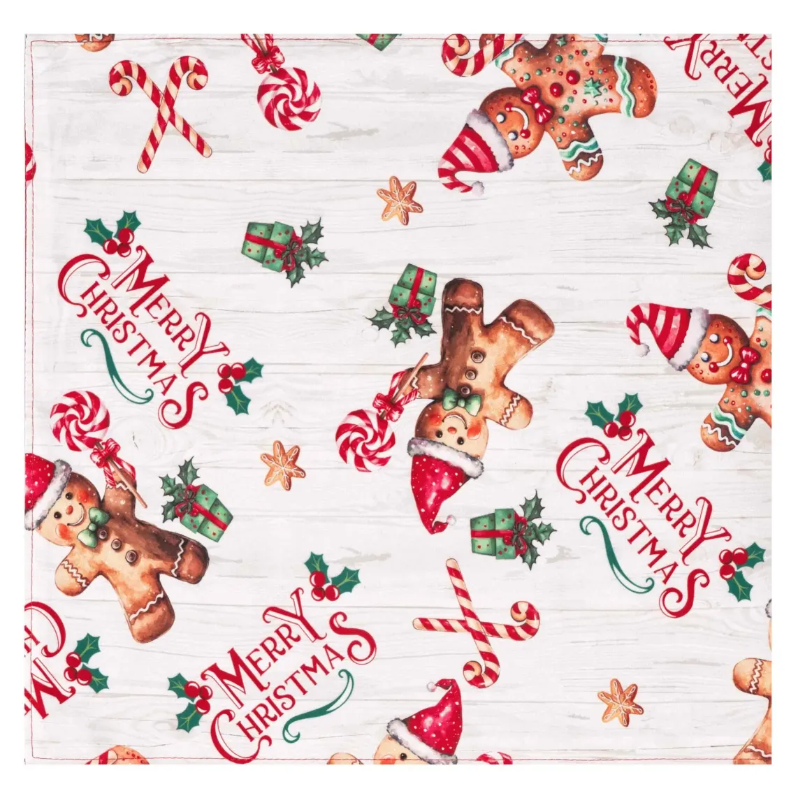 სუფრის რანერი Ardesto Runner Christmas Gingerbread 33x137cm, 100% polyester, red