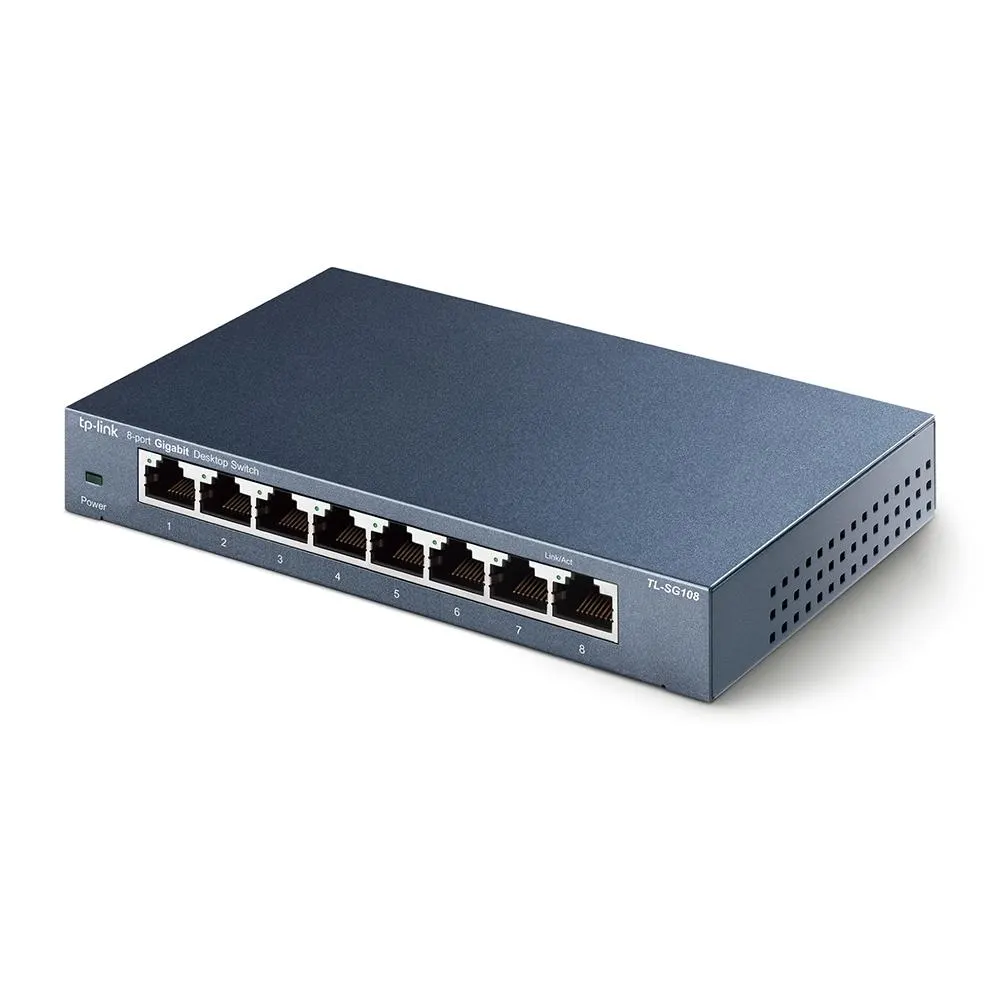 TP-Link, TL-SG108, 8-Port Gigabit 10/100/1000Mbps Desktop Switch