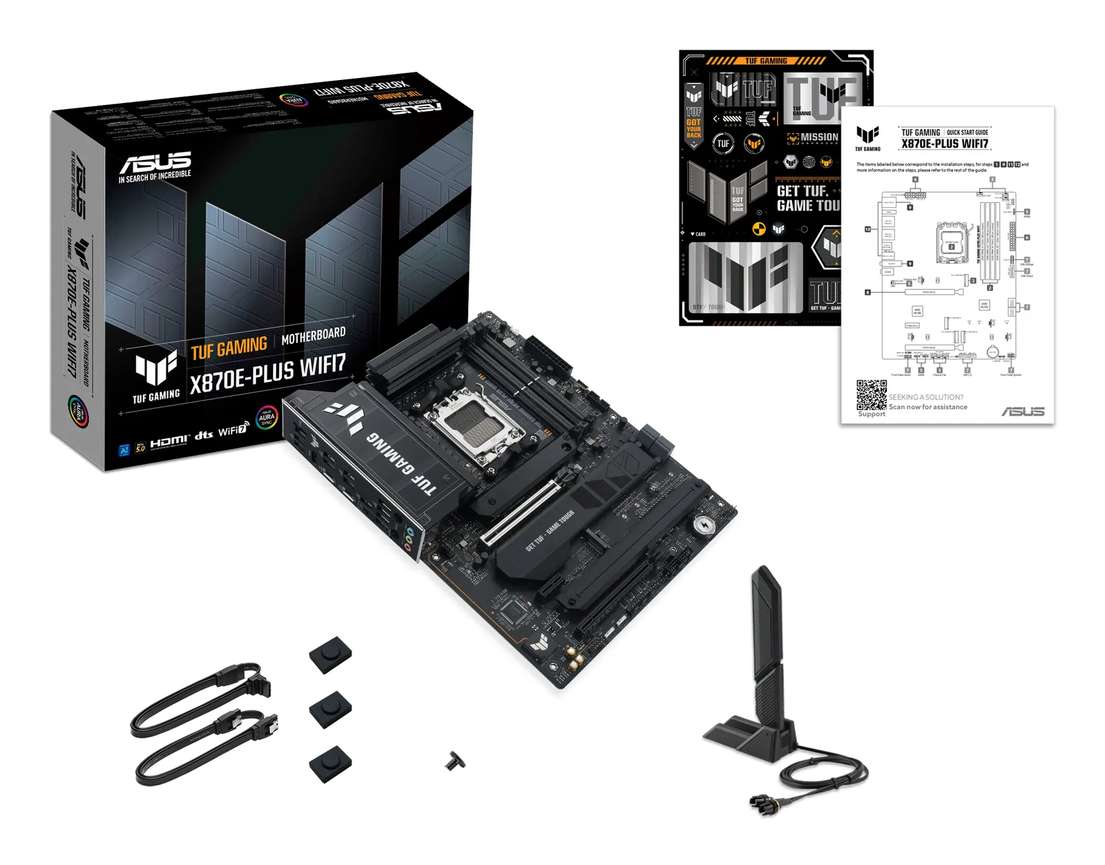 დედაპლატა ASUS Motherboard TUF GAMING X870E-PLUS WIFI7 sAM5 X870E 4xDDR5 M.2 HDMI Wi-Fi BT ATX