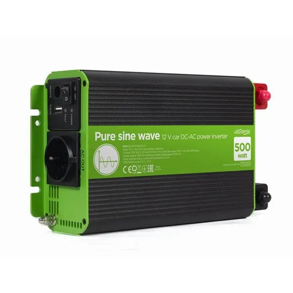 DC-AC ინვერტორი Gembird Car power inverter 12V/500W