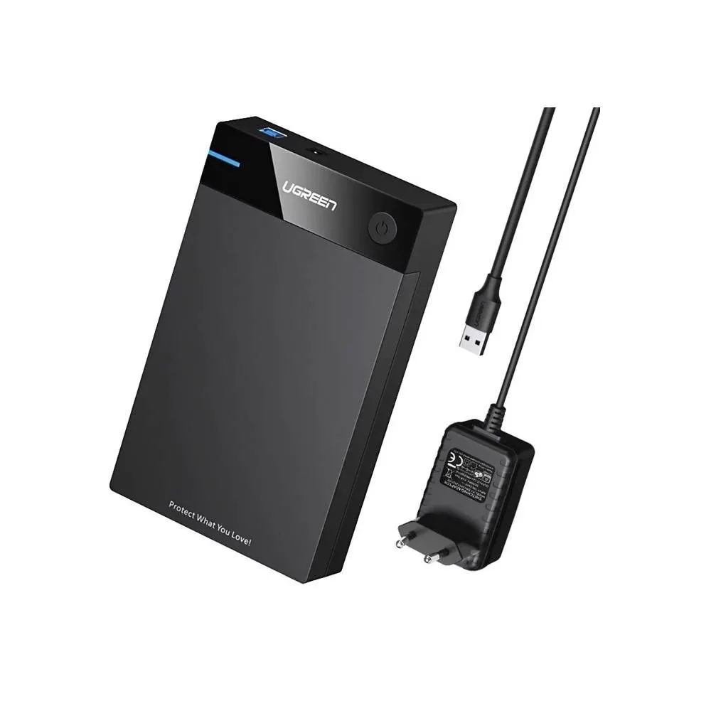 მყარი დისკის ქეისი UGREEN US222 (50422) 3.5" USB 3.0 Hard Drive Enclosure, Black