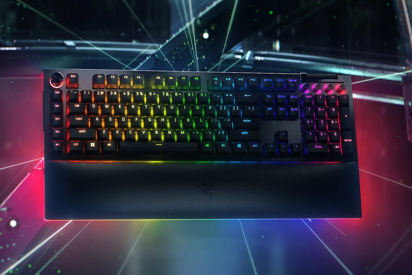 კლავიატურა Razer Keyboard mechanical BlackWidow V4 Pro 104key Yellow Switch, USB-A, EN, RGB, black