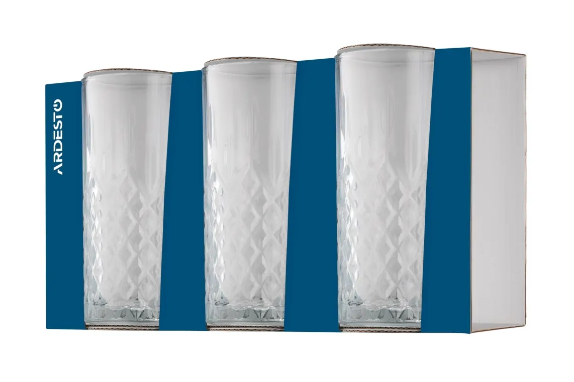 Ardesto Long Drink set Alba 356 ml, 3 pcs, glass