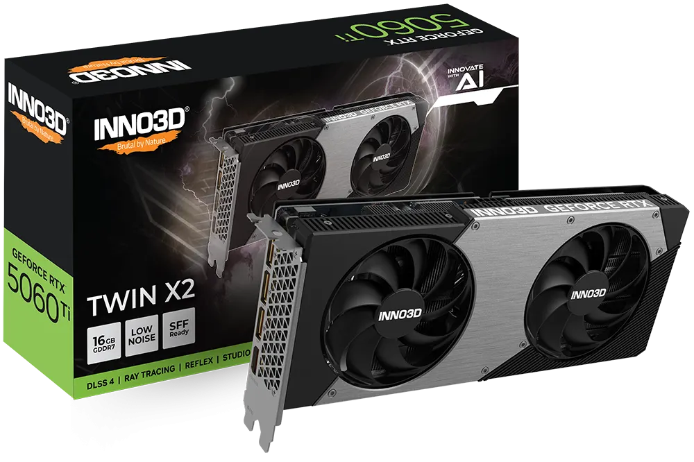 ვიდეობარათი INNO3D GeForce RTX™ 5060 Ti 16GB TWIN X2 GDDR7