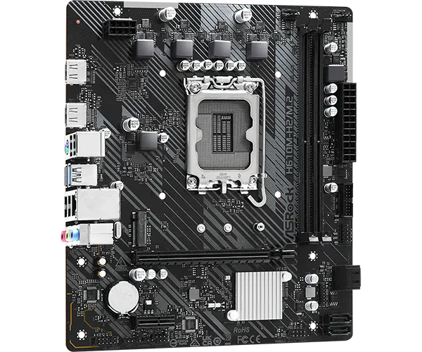 H610M-H2, ASROCK, MB, LGA1700, Micro ATX, 2xDDR4, Max 64Gb, M.2 Gen 3, 4, PCIe4.0,.