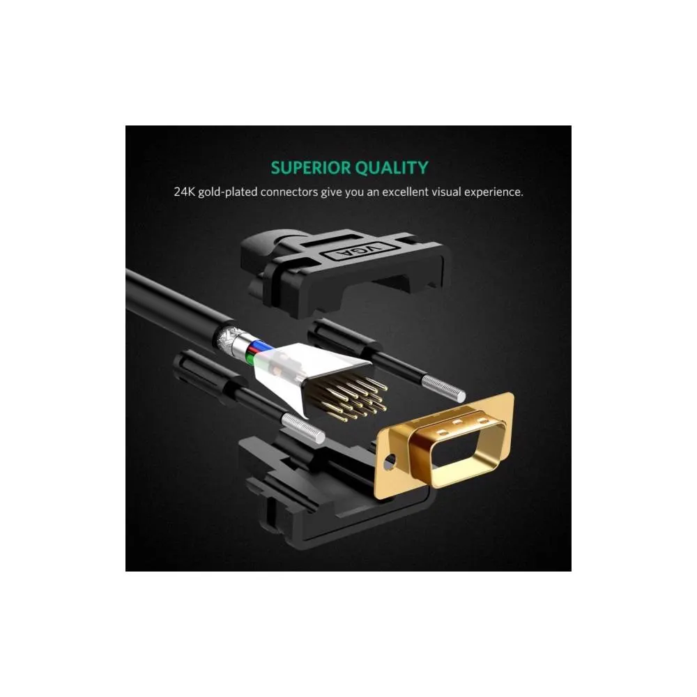 UGREEN VG101 (11634) VGA Male to Male Cable, 15m, Black