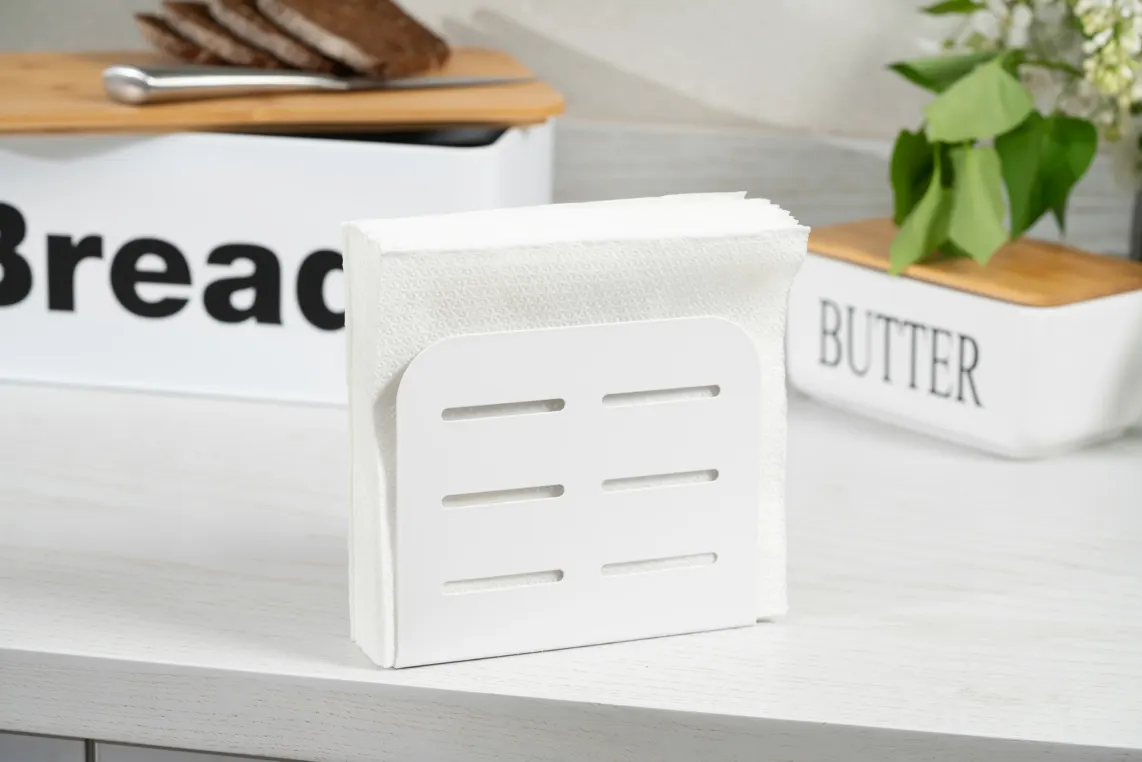 ხელსახოცის სადგამი Ardesto Napkin holder Midori 15x4x12.5cm, metal, white