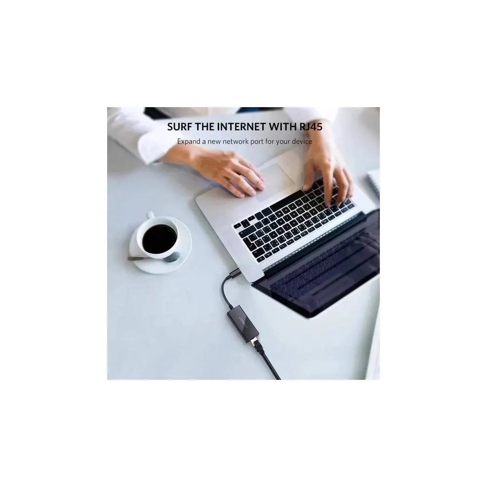 LAN ადაპტერი US236 (50307), Type-C to Lan 10/100/1000Mbps Ethernet Adapter, Black