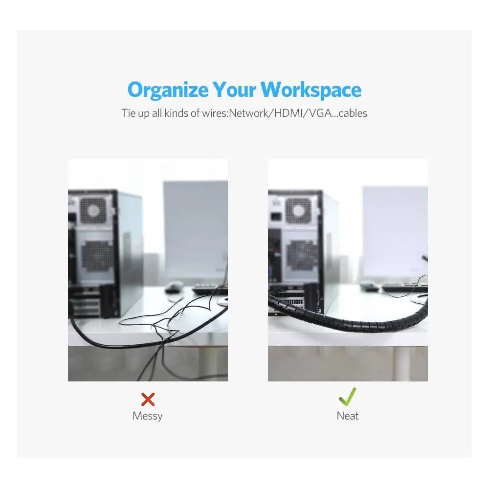 Cable manager UGREEN LP121 (30820) Cable Organizer, 5m, Black
