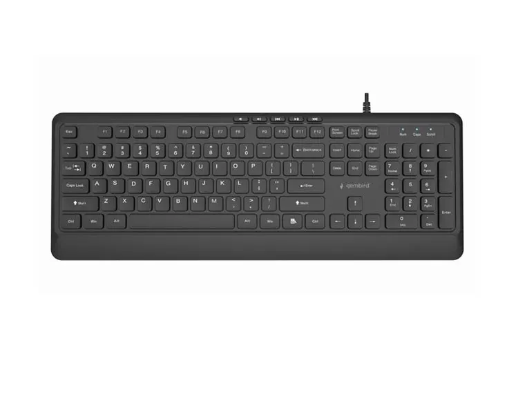 კლავიატურა Gembird KB-MCH-05 Slim wired multimedia keyboard US layout Black