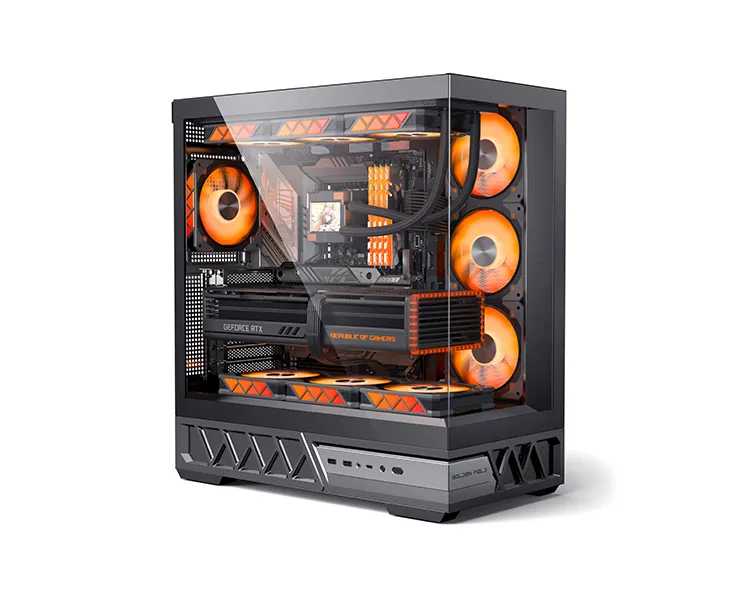 ქეისი Golden Field BALANCE WORLD 1 Black 7x120mm RGB Fans