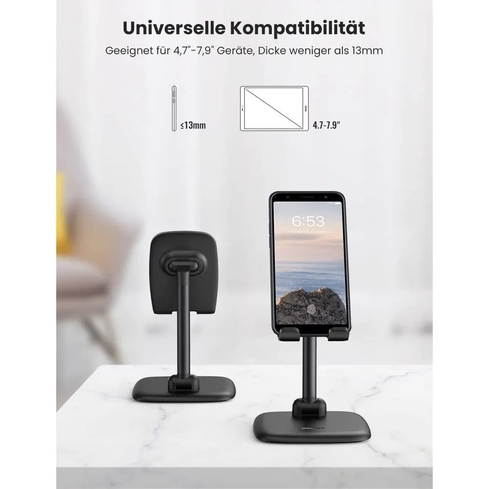 მობილურის დამჭერი UGREEN LP287 (10999), Adjustable Desk Phone Holder, Black
