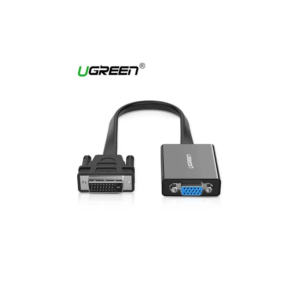 ვიდეო ადაპტერი UGREEN MM108 (40259), DVI-D 24+1 to VGA/DVI, 15cm, Black