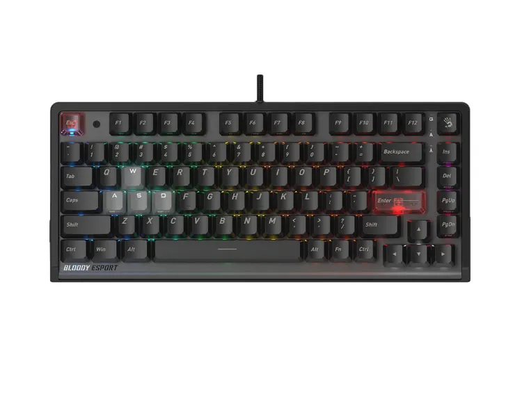 კლავიატურა A4Tech Bloody LK70 Light Strike Speed Neon Gaming Keyboard Ash Black