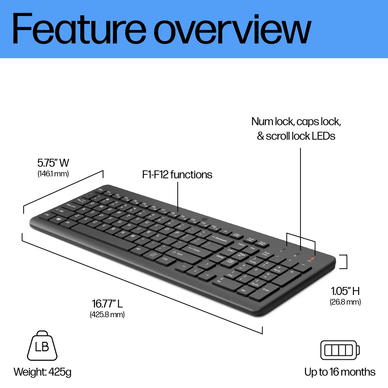 HP 220 Wireless Keyboard RUSS