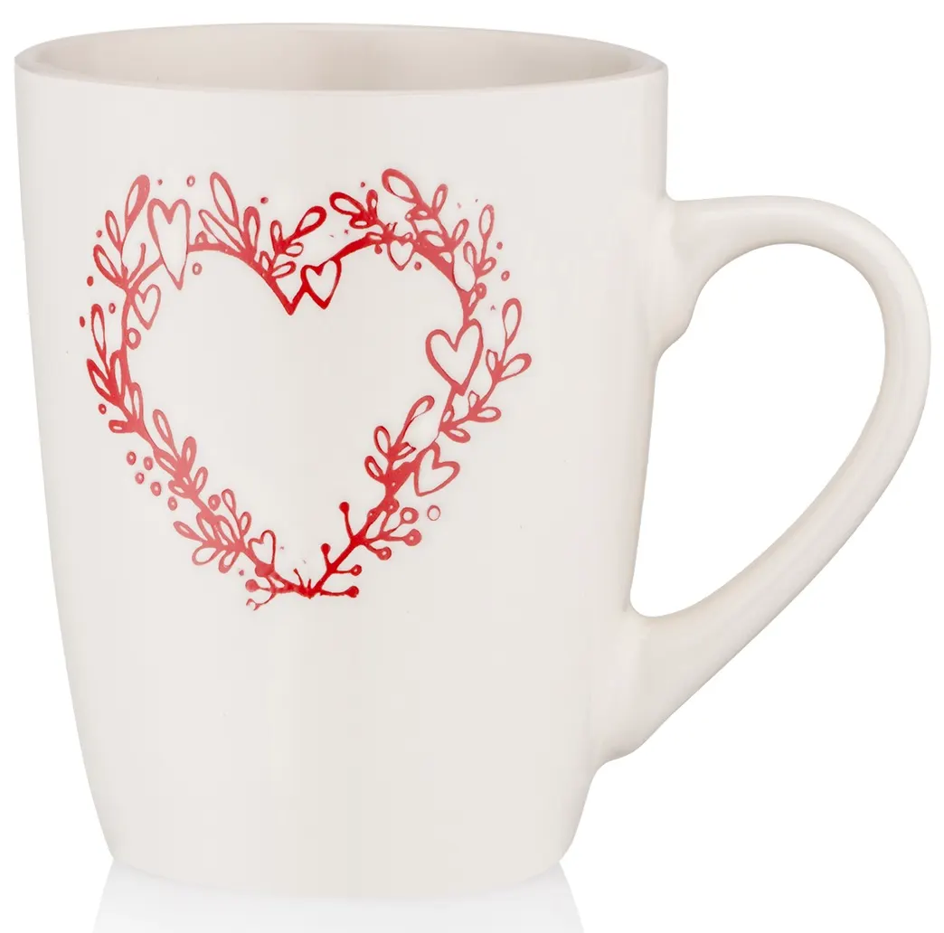კათხა Mug ARDESTO Heart, 320ml, ceramic, white