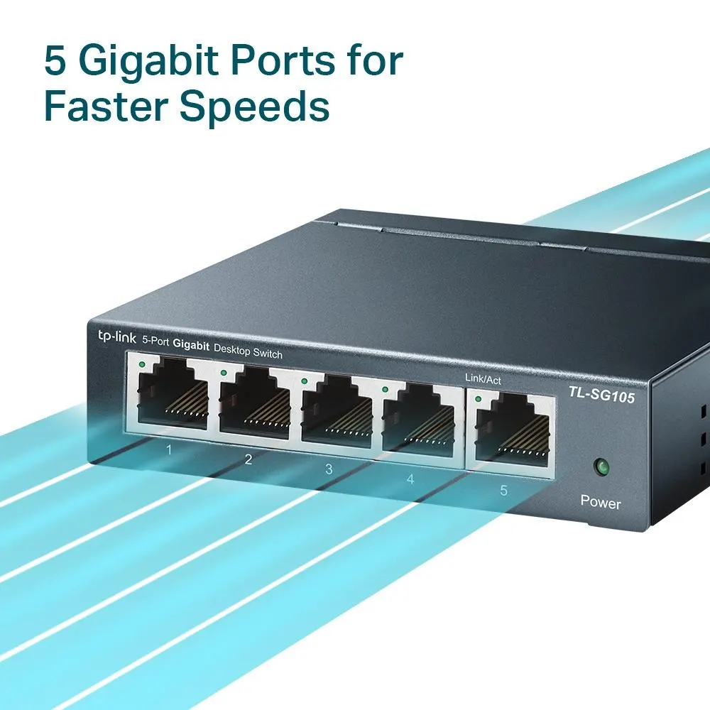 სვიჩი TP-Link, TL-SG105, 5-Port 10/100/1000Mbps Desktop Switch