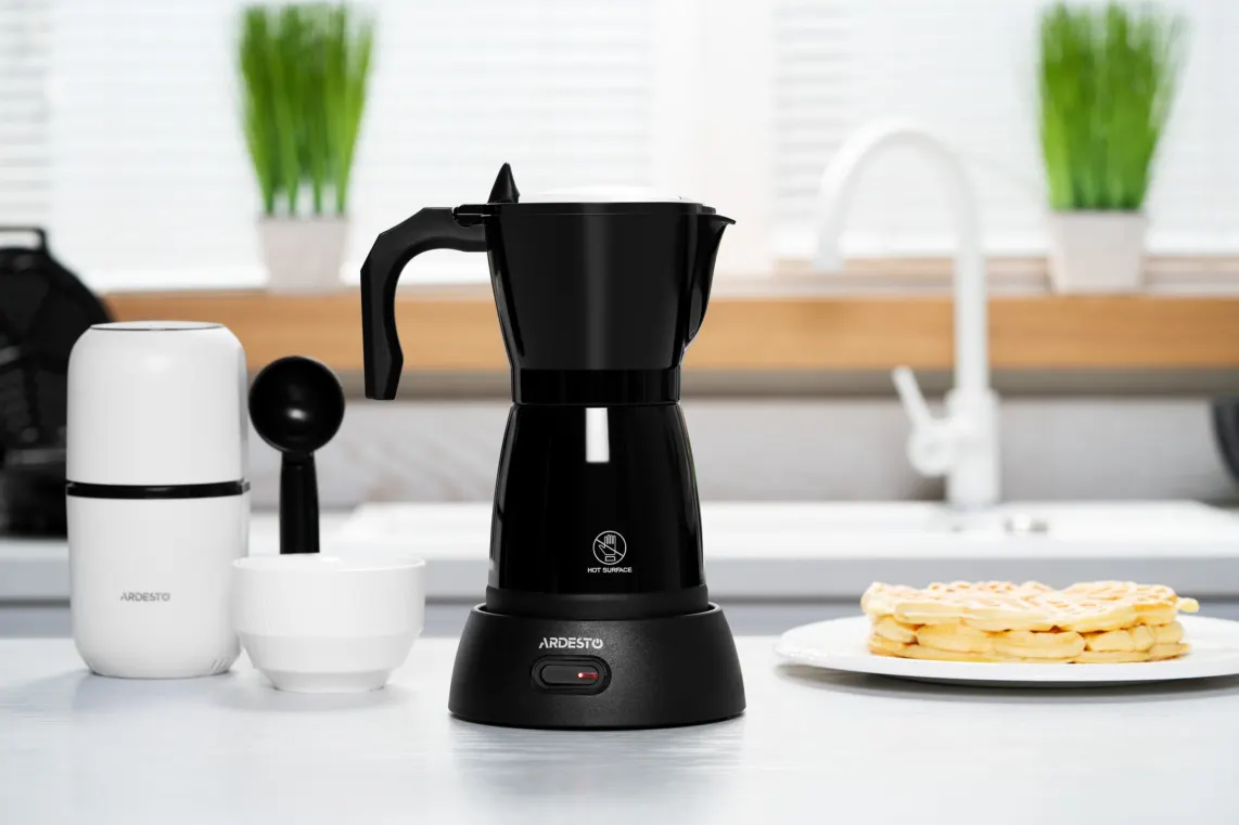 Ardesto coffee maker Electric moka pot. 0.3l, ground, black