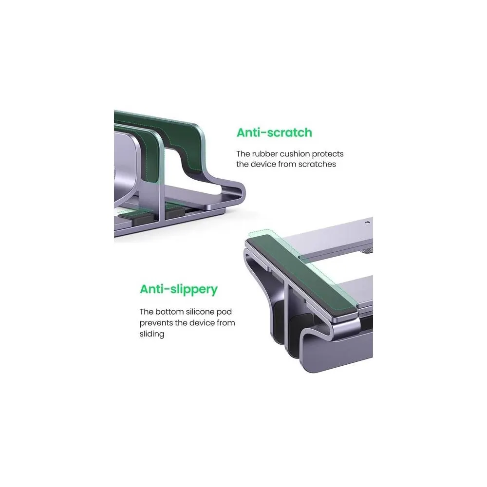 ნოუთბუქის სადგამი UGREEN LP258 (60643), Vertical Dual Slots Laptop Stand, Silver