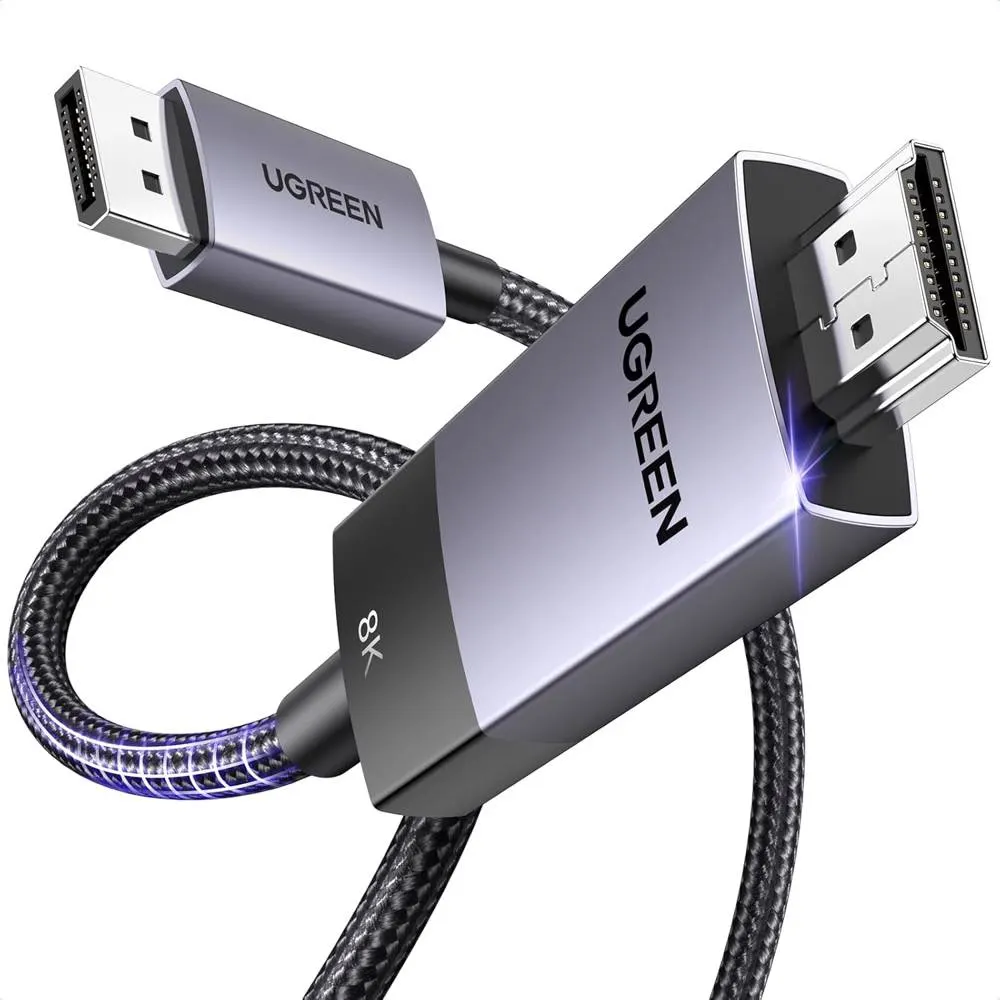 Video cable UGREEN DP115 (80397), 8K, DisplayPort to HDMI, 2m, Grey