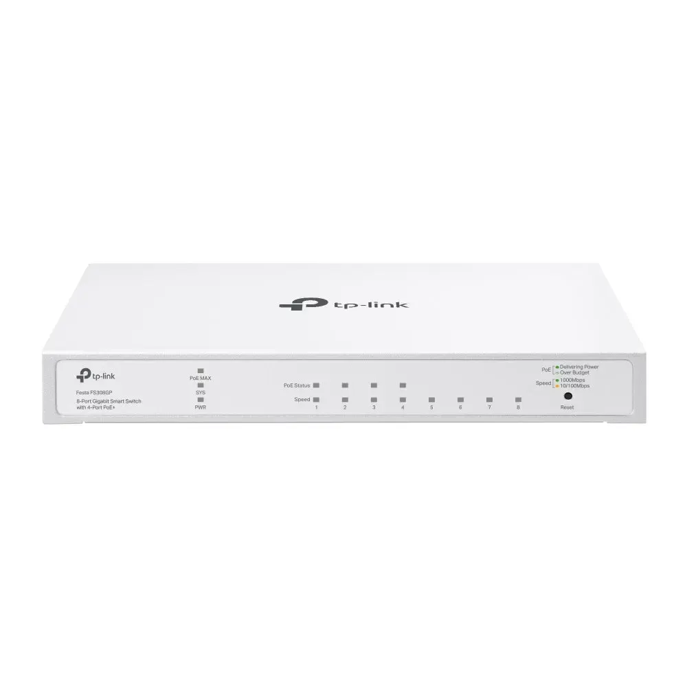 TP-Link, Festa FS308GP, 8-Port Gigabit Smart Switch with 4-Port PoE+ 62W